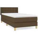 vidaXL Boxspringbett mit Matratze Dunkelbraun 90x200 cm Stoff