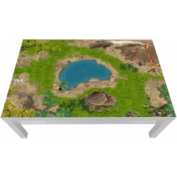 STIKKIPIX Möbelfolie LCG02, (MÖBEL NICHT INKLUSIVE) Dinoland Möbelfolie, passgenau für den Lack Spieltisch von IKEA bunt|grün