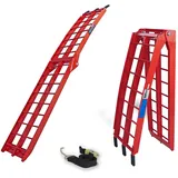 Baumarktplus TRUTZHOLM 1 x Auffahrrampe klappbar 180 cm Traglast 340 kg Alu rot Riffelstab Verladerampe