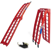 Baumarktplus TRUTZHOLM 1 x Auffahrrampe klappbar 180 cm Traglast 340 kg Alu rot Riffelstab Verladerampe