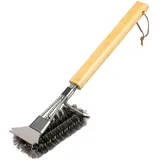 ELUNO Grillbürste 40 cm Edelstahl/Bambus/silber