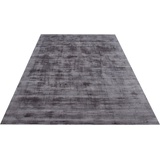 Home Affaire Teppich »Nuria«, rechteckig, Kurzflor, Seiden-Optik, aus 100% Viskose, Uni-Farben, 56219514-2 dunkelgrau 12 mm