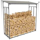 deluke Kaminholzregal Aluminium 70 x 165 x 165 cm Schwarz