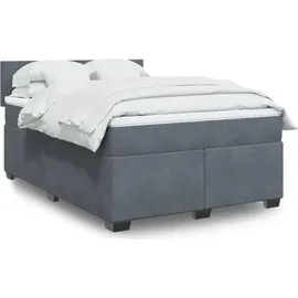 vidaXL Boxspringbett 140 x 200 cm Dunkelgrau
