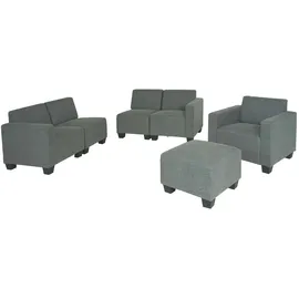 Mendler Modular Sofa-System Couch-Garnitur Lyon 3-1-1-1, Stoff/Textil ~ grau