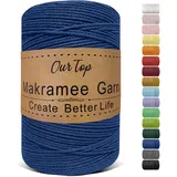 OurTop Premium Makramee Garn Seeblau, 2mm x 500m Macrame Cord Makramee Schnur Makramee Kordel, Garn für DIY Handwerk, Weben Dekoration, Hängepflanze Pflanze Aufhänger