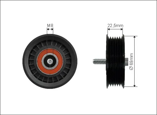 CAFFARO Umlenk-/Führungsrolle, Keilrippenriemen 500279 für Mercedes