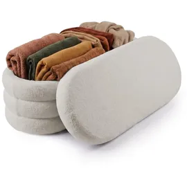 Relaxdays Sitzbank aus Teddystoff Creme