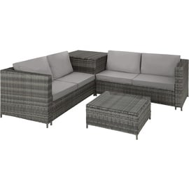 Tectake Siena Rattan Lounge grau/hellgrau