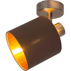 NÄVE Wandleuchte "Maron", braun, Ø 12,00cm H: 18,50cm, Lampen, E14 max. 40W, Leuchtmittel wechselbar, Material: Stahl, Textil