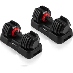 HAMMER Hanteln StrongLock 4.0 Smartes Hantelsystem (2 x 25 kg) SCHWARZ 25-50 kg