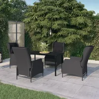 VidaXL 5-tlg. Garten-Essgruppe Dunkelgrau