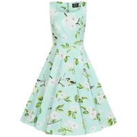 Hearts & Roses London Swing Kleid Andrea Floral Vintage Rockabilly Retro, Größe:XXL - XXL