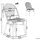 Beliani Rattanstuhl 4er Set Weiß/Schwarz/Braun
