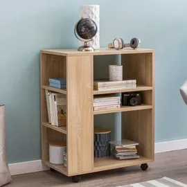 KADIMA DESIGN Regal `Brenta`: Elegantes Multifunktionsmöbel, Rollen, viel Stauraum Beige, Holz, Rechteckig, 60x75x35 cm, Arbeitszimmer, Container