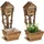 Relaxdays Bienenhotel mit Blumentopf, 2er Set, kleines Insektenhotel, Garten & Balkon, Nisthilfe für Wildbienen,