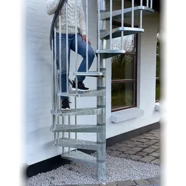 DOLLE Außenspindeltreppe Gardenspin mit Metallstufen Ø 185 cm Höhe bis 352,5 cm