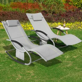 SoBuy Swingliege in Hellgrau - 150 x 63 x 87 cm