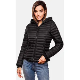 Navahoo Damen Übergangs Stepp Jacke mit Kapuze B348 [B348-Kimuk-Schwarz-Gr.XXL] - XXL