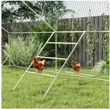 PawHut Hühner Spielgerüst aus Holz 82 x 150 x 110 cm Silber