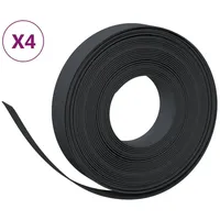 vidaXL Rasenkanten 4 Stk. Schwarz 10 m 10 cm Polyethylen