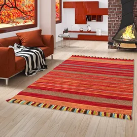 Pergamon Natur Teppich Kelim Kalleen Rot, 200x300cm
