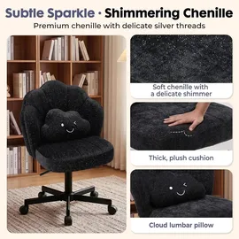 COMHOMA Schreibtischstuhl Baumwolle Schwarz