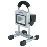 LEDINO LED-Akkustrahler 10W, Li-Ion Akku 2.2Ah, silber
