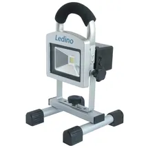 LEDINO LED-Akkustrahler 10W, Li-Ion Akku 2.2Ah, silber