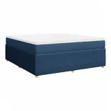 vidaXL Boxspringbett mit Matratze Blau 180x200 cm Stoff
