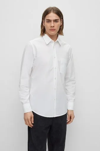 BOSS ORANGE Langarmhemd »Relegant_6«, mit praktischer Brusttasche BOSS ORANGE white XXXL