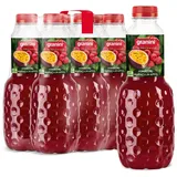 granini Trinkgenuss Himbeere-Maracuja-Apfel (6 x 1l), mindestens 50% Saft, Apfel-Saft, Maracuja-Saft, Himbeermark, vegan, natürlich, mit Pfand