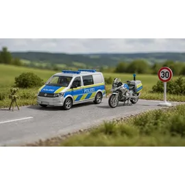 Siku 2005 VW T6 mit BMW Polizeimotorrad,