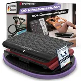 Sportstech Vibrationsplatte für Zuhause | Abnehmen, Fettverbrennung & Muskelaufbau | Oszillation, 99 Intensitätsstufen, Bluetooth-Fernbedienung | leiser Motor bis 120 kg | Trainingsbänder | sVibe Lite