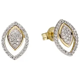 FIRETTI Ohrstecker Schmuck Geschenk Weißgold/Gelbgold 585 0,27