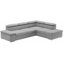 sit&more Ecksofa »Valentine L-Form, B: 272 cm« mit Arm- & Kopfteilverstellung, optional mit Bettfunktion, grau