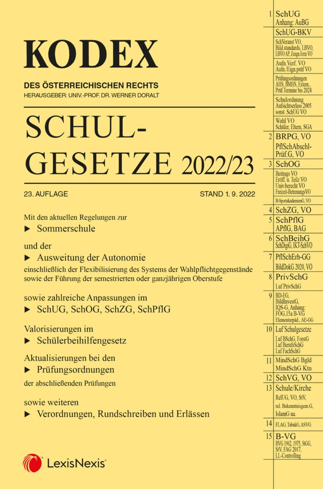 Kodex / Kodex Schulgesetze 2022/23  Kartoniert (TB)