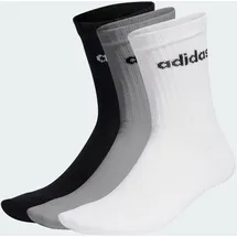 adidas Linear Crew Cushioned Socken 3er Pack Medium Grey Heather / White / Black 34-36