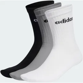 adidas Linear Crew Cushioned Socken 3er Pack Medium Grey Heather / White / Black 34-36