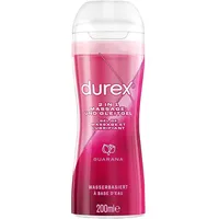 DUREX 2in1 Massage Gleitgel Guarana Anal, Oral, Sexspielzeug, Vaginal Gleitmittel auf Wasserbasis 200 ml