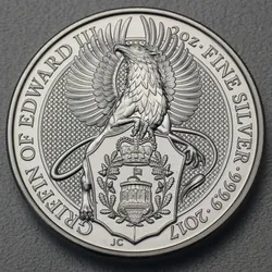 Silbermünze 2oz Griffin of Edward III. 2017 The Queen's Beasts (Großbritannien)