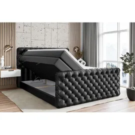 altdecor Boxspringbett BOXI8-Z KING 120 x 200 cm H3/H4 Schwarz