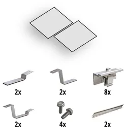 Prior PV Flachdach-Aufständerungs-Set 1x2 Solarmodule