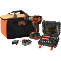 Black & Decker Akku-Schlagbohrschrauber inkl. 2 x 2,5 Ah + 1 x 4,0 Ah + 50-teiliges Zubehör + Softbag