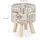 Relaxdays Sitzhocker Leinen 32 x 34 x 32 cm Creme/Mehrfarbig