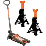 Bahco Wagenheber BH13000 3 t Rangierwagenheber +Doppelkolben +Untergestellböcke