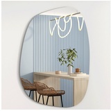 Albatros Designerspiegel Asymmetrisch 75 x 55 cm Wandspiegel oder Türspiegel, Moderne organische Form Spiegel Oval und Groß Asymmetrischer Spiegel