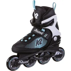 K2 ASCENT 80 Fitness Skates Damen in black-white-turquise, Größe 38 - türkis