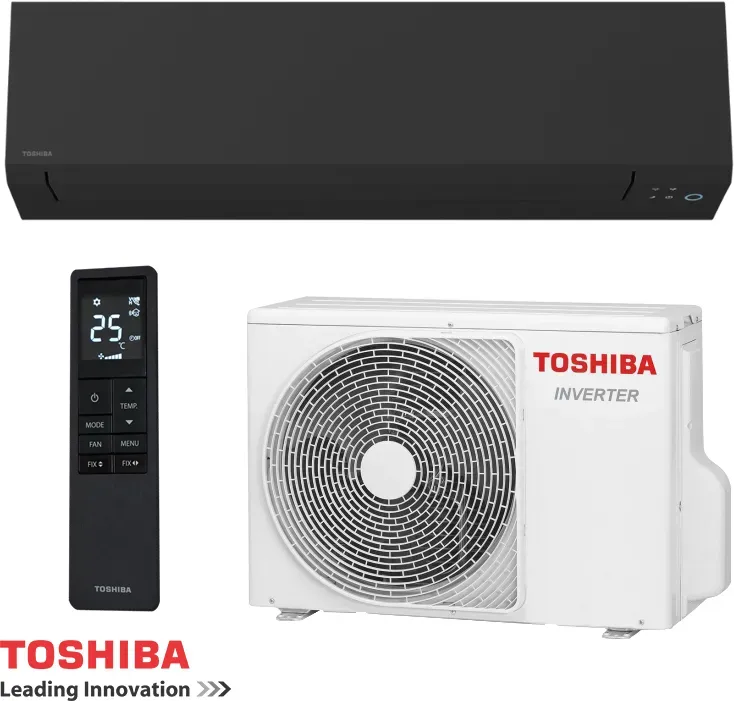 Inverter-Klimaanlage Toshiba Shorai Edge RAS-B13G3KVSGB-E + RAS-13J2AVSG-E1 - black, 13000 BTU, A+++, Wi-Fi