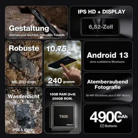 AGM H6L 8 GB RAM 128 GB Schwarz